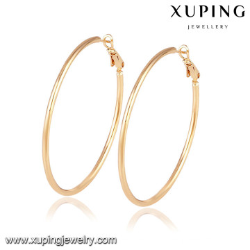 92417 Xuping Jewelry Simple and Large Hoop Earrings with 18K Gold Plated